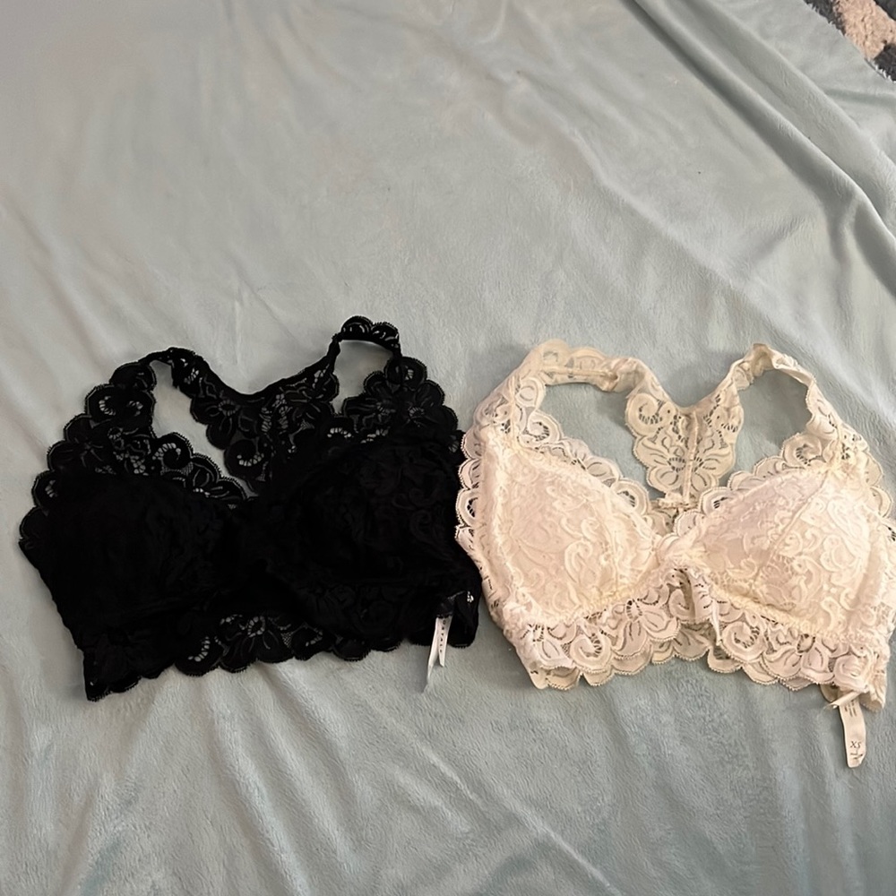 One black And one cream Aeropostale lightly lined bralettes